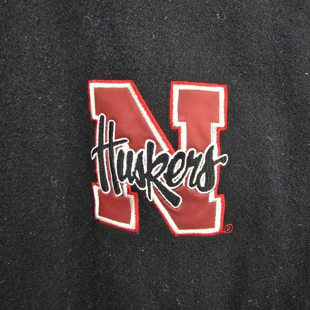 Vintage Steve & Barry’s Nebraska Huskers Coat Jacket XL Wool Faux Leather 90s - Picture 4 of 16